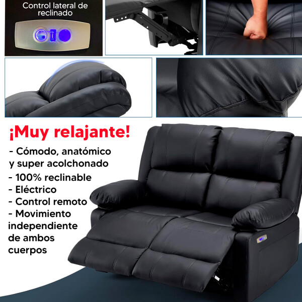 Sillón 2 Cuerpos Reclinable Con Masajeador Y Terapia De Calor, Totalmente Automatizado NEGRO