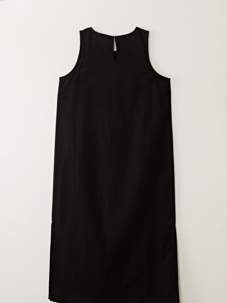 Vestido largo lino Negro