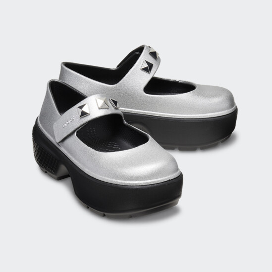 Crocs Stomp Metallic Mary Jane Gris