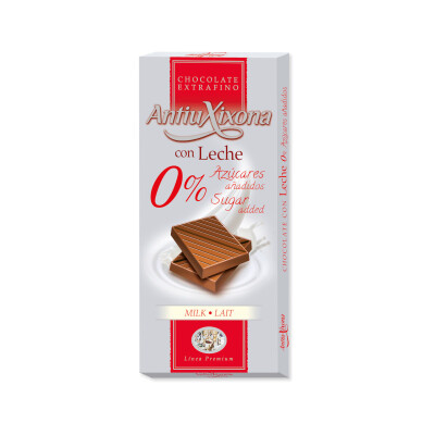 Chocolate con leche sin azucar 90g Antiuxixona Choco Leche S/a 90g Antiuxi