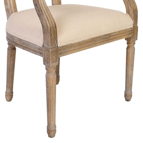 BUTACA MADERA-Y-TELA NATURAL-BEIGE ESTILO LUIS XV