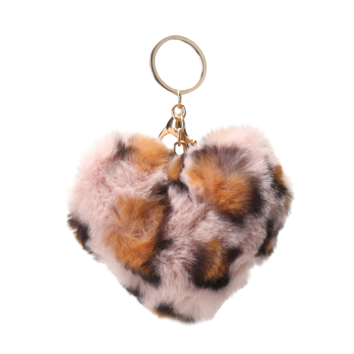 Llavero con forma corazon MissCarol - Animal Print Pink 