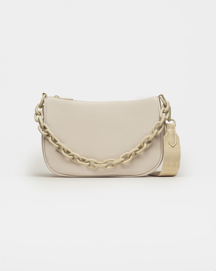 Cartera al hombro Match en nylon Natural