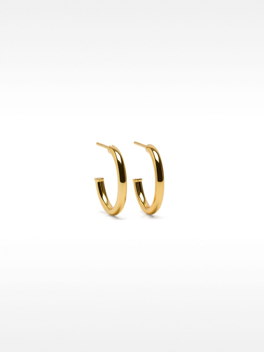 Aros Lisos - Plata De Ley 925 - dorado 