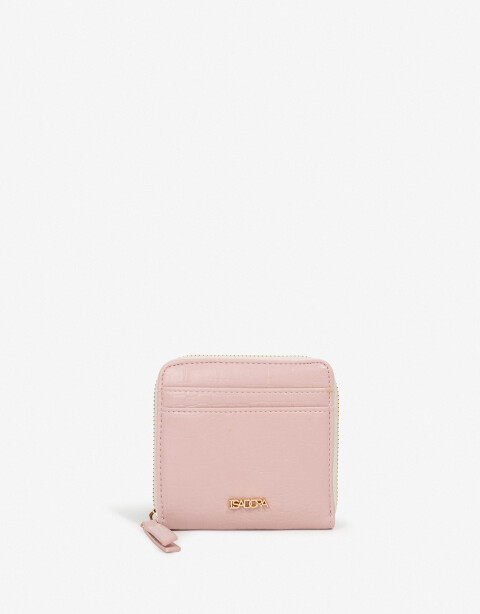 Billetera Zip Round Billetera Cuadradra - Rosa Claro