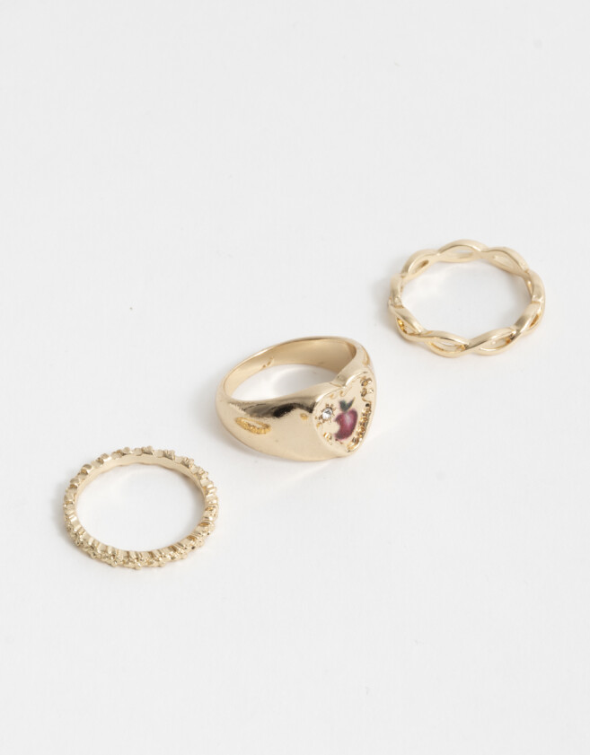Sets Anillos Místco Set De Anillos Metal Dorado - Dorado
