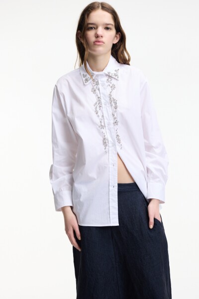 CAMISA APLIQUES Blanco
