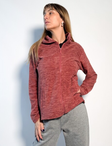 Campera micropolar jaspeada Greta Ladrillo
