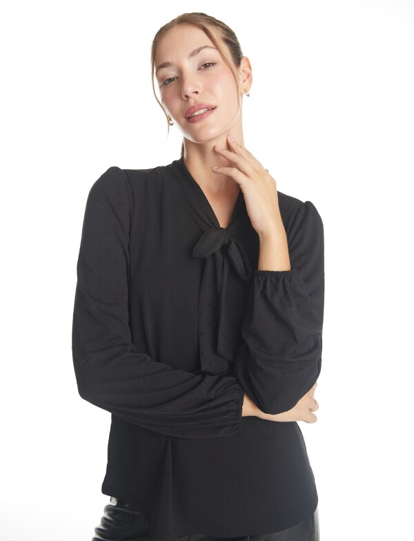 Blusa Lazo & Strass NEGRO