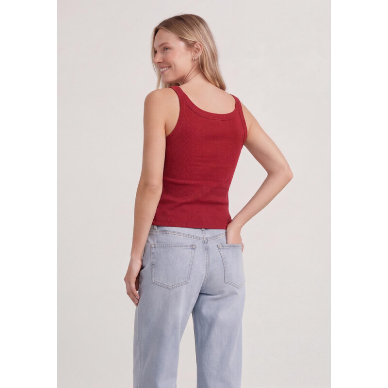 CAMISETA REGATA FEM VERMELHO ESCURO