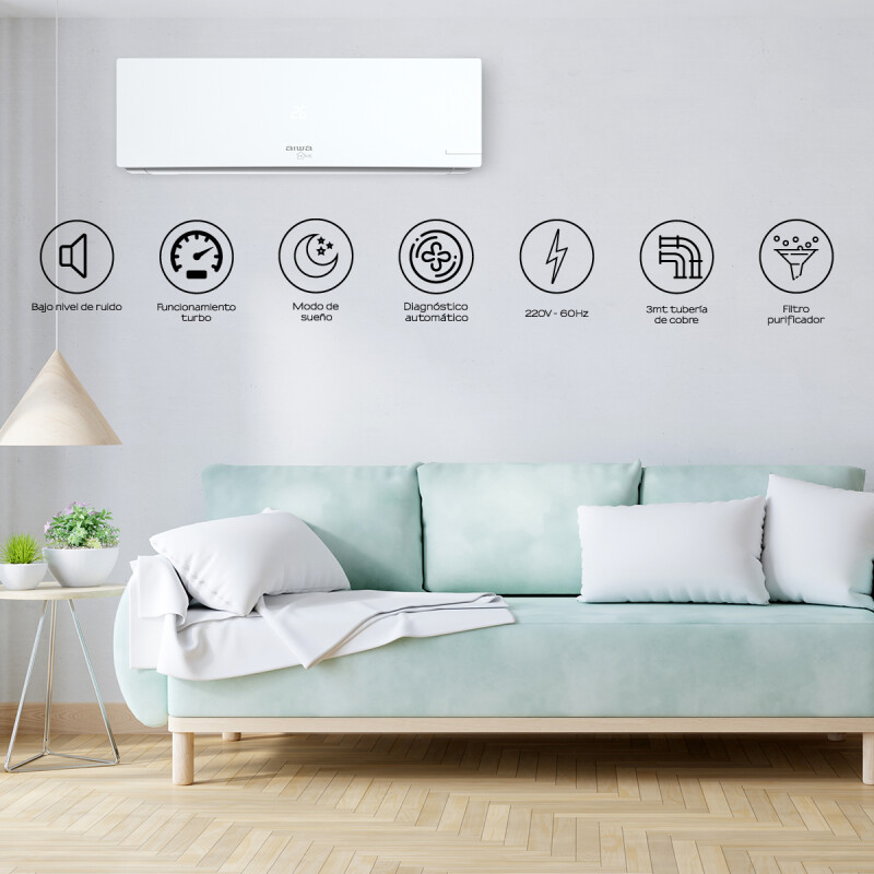 Aire Acondicionado AIWA 24000 BTU Split Inverter Frío/Calor Blanco Aire Acondicionado AIWA 24000 BTU Split Inverter Frío/Calor Blanco