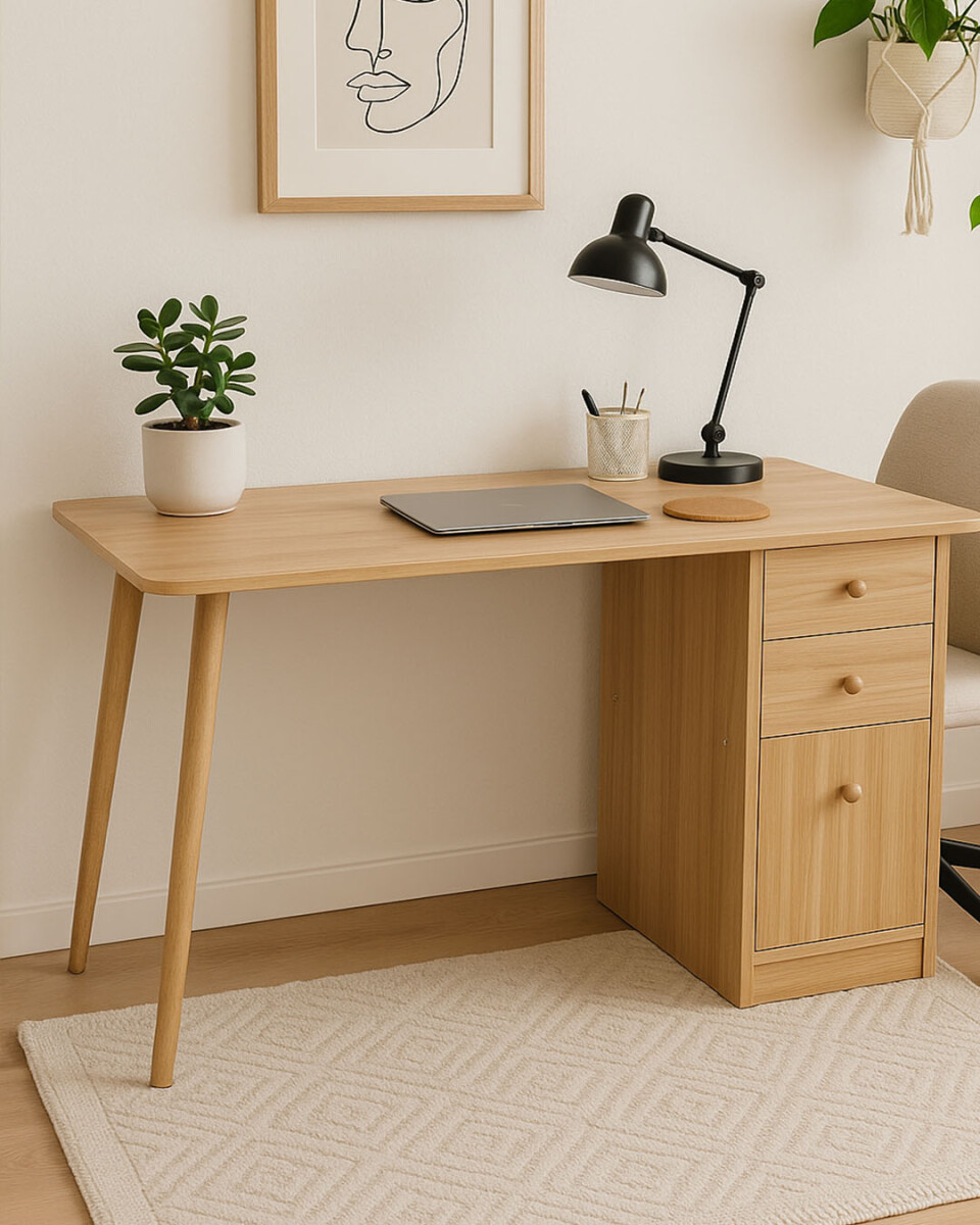 Escritorio estilo nórdico - Marrón 