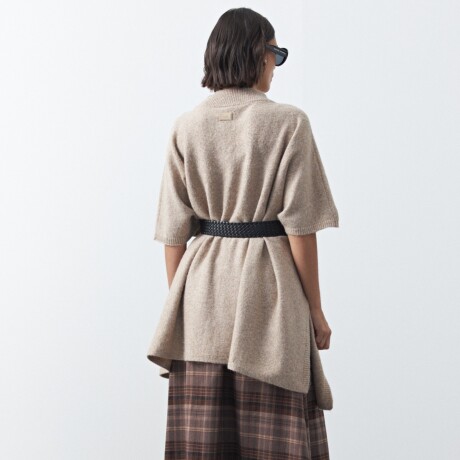 PONCHO DORIEL Beige Melange