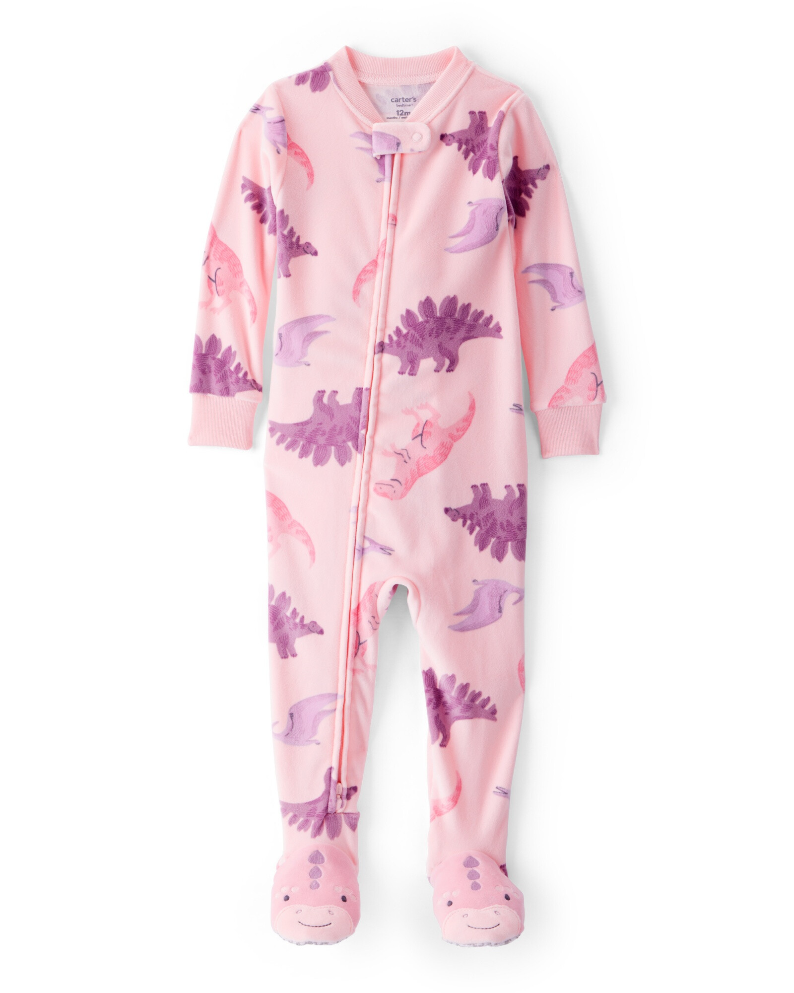 Pijama una pieza de micropolar, con pie, diseño dinos Sin color