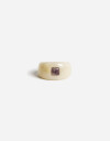 Anillos Medianos y Grandes Acrilico Anillo Acrílico Con Piedra - Blanco Crema