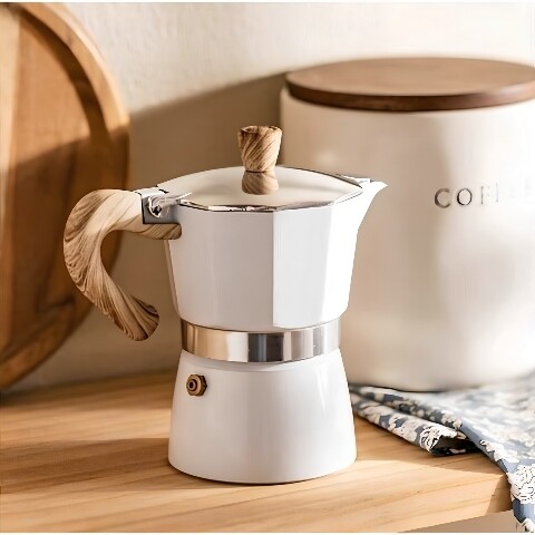 Cafetera Expresso Tipo Italiana 6 pocillos / Blanco