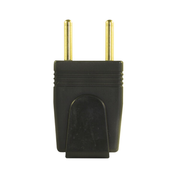 Ficha 2 polos s/tierra 10A, negro - Molveno M31160