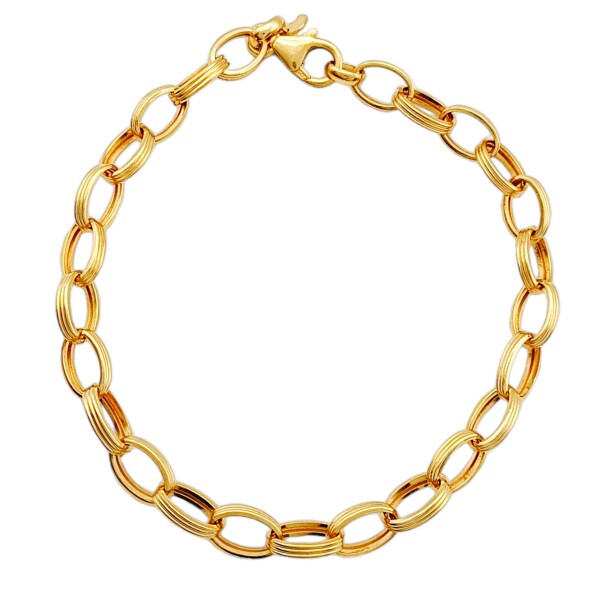 Pulsera Eslabones-Oro bajo-Sin Piedra-PU8002 Sinpiedra