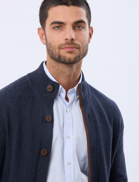 CARDIGAN GRUESO TEJIDO Azul