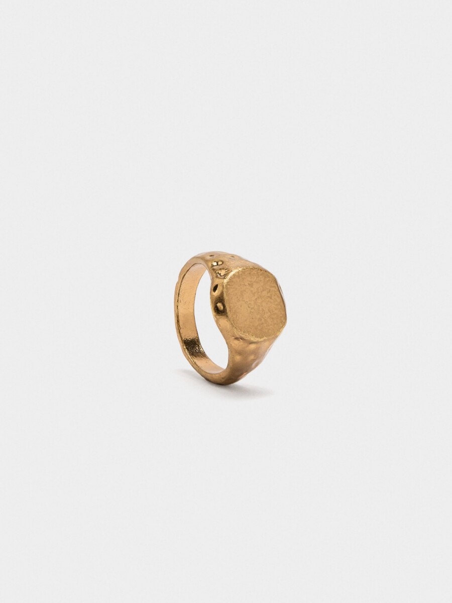 Anillo Sello Para Meñique dorado