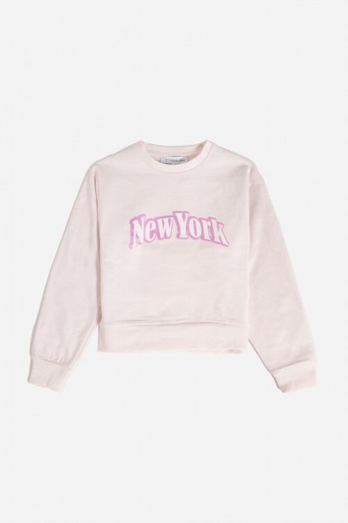 Buzo estampado Rosa Palido