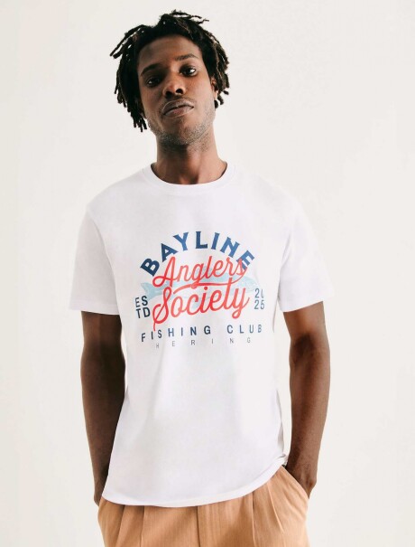CAMISETA CON ESTAMPA MODELO REGULAR BLANCO