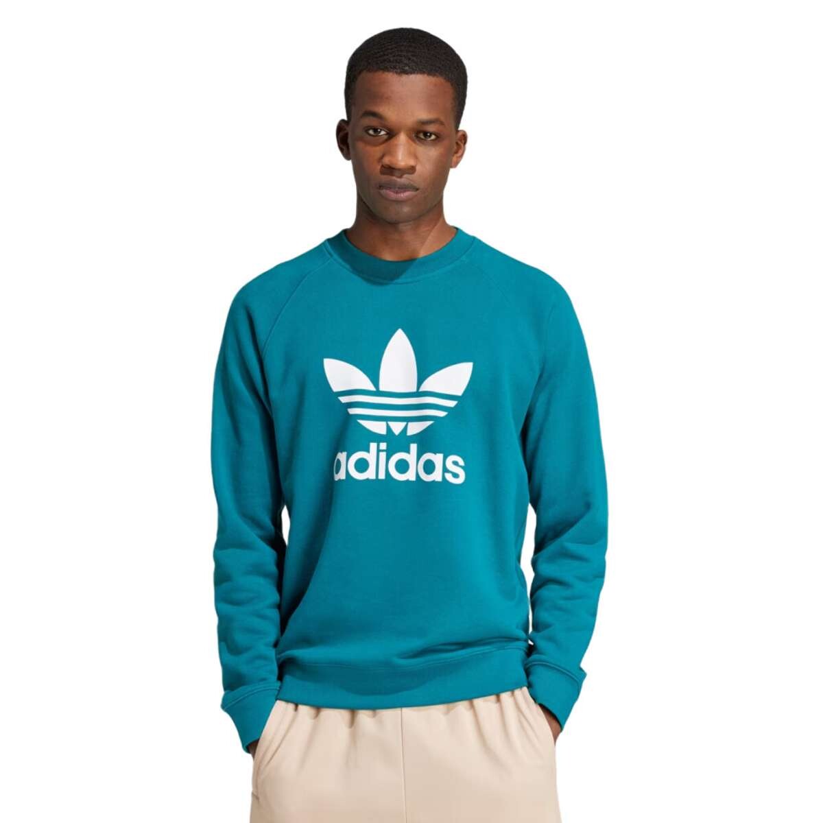 Buzo Adidas Trefoil Crew - Celeste 