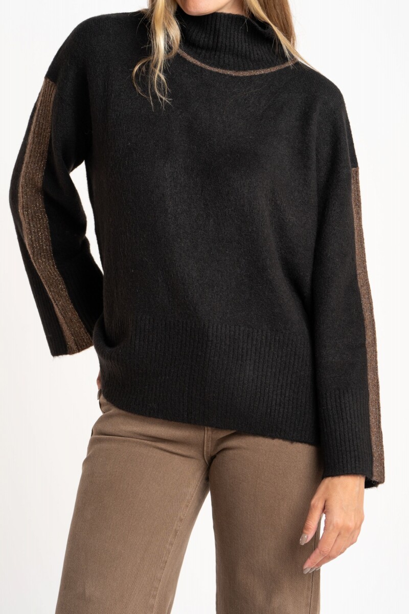 Polera Combinada Negro