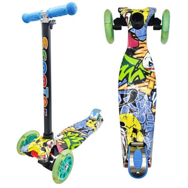 Monopatin Tripatin Scooter Luces Regulable Infantil Niños Variante Diseño Graffiti Dos