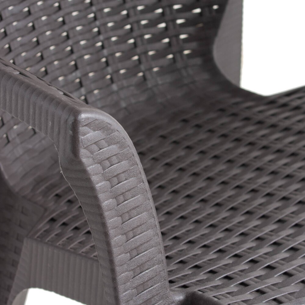 Silla De Plastico Con Posabrazos Apilable Negro