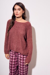 Sweater Texturado Lurex Bordeaux