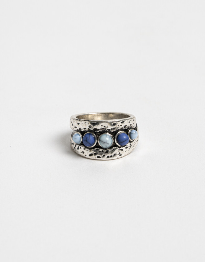 Anillos Medianos y Grandes Piedra Anillo Mediano Con Piedra - Plateado