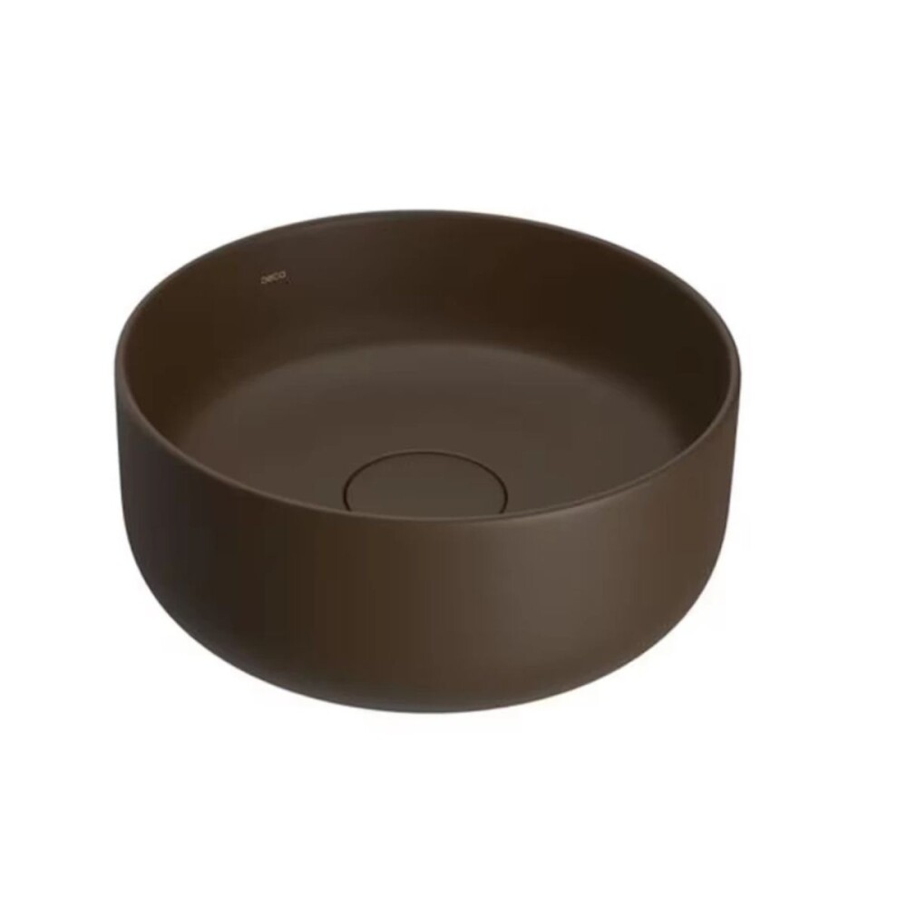 Bacha de apoyo redonda 30 cm marrón mate Deca Bacha De Apoyo Redonda 30 Cm Marrón Mate Deca