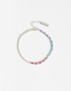 Pulseras Flexibles Strass Pulsera Flexible Con Cubic En Color - Plateado