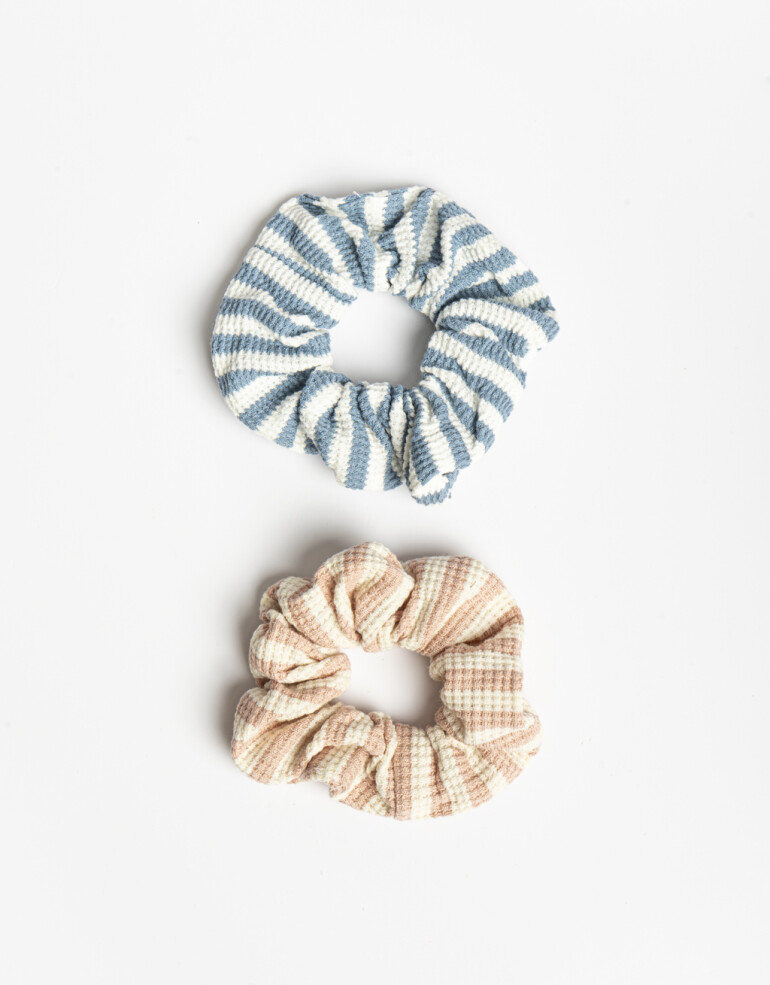 Skunzies Estampados Set De Scrunchies Estampadas - Combinacion Bicolor