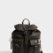 Mochilas Urbanas Ochila De Cuerina Daisy Negra Con Llavero - Marron Oscuro