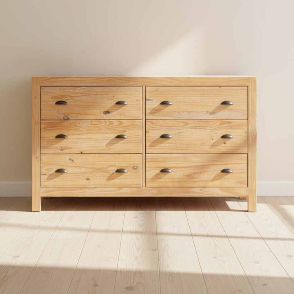 CÓMODA CAJONERA MADERA NATURAL-BEIGE MONTAUK