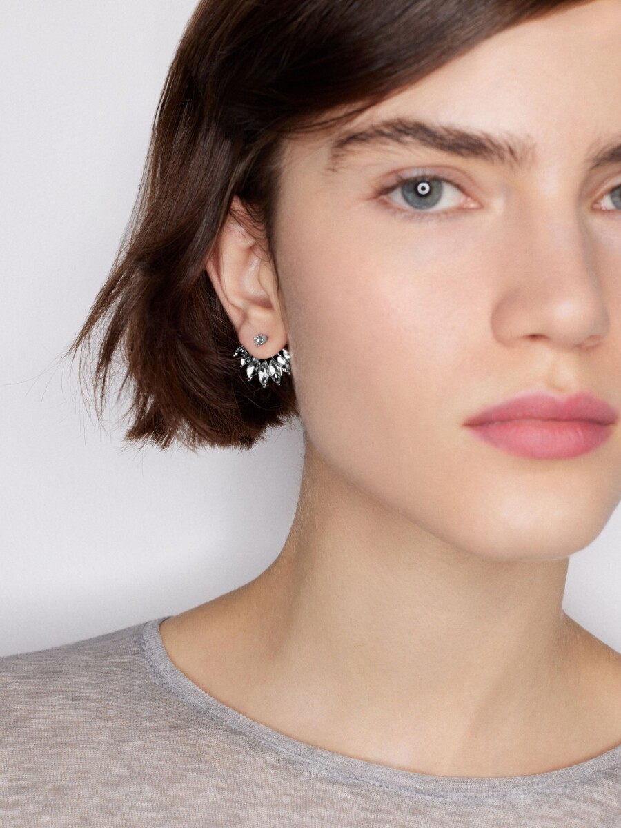 Pendientes Cortos Brillantes plateado