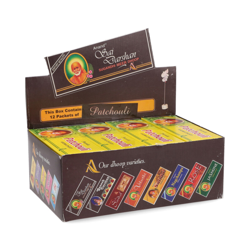 VARITAS DHOOP ANAND 20GR X12 UNIDADES Patchouli
