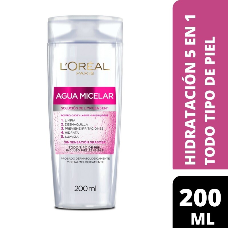 Agua Micelar L'Oréal Hidra Total 5 Todo Tipo de Piel 200 ML