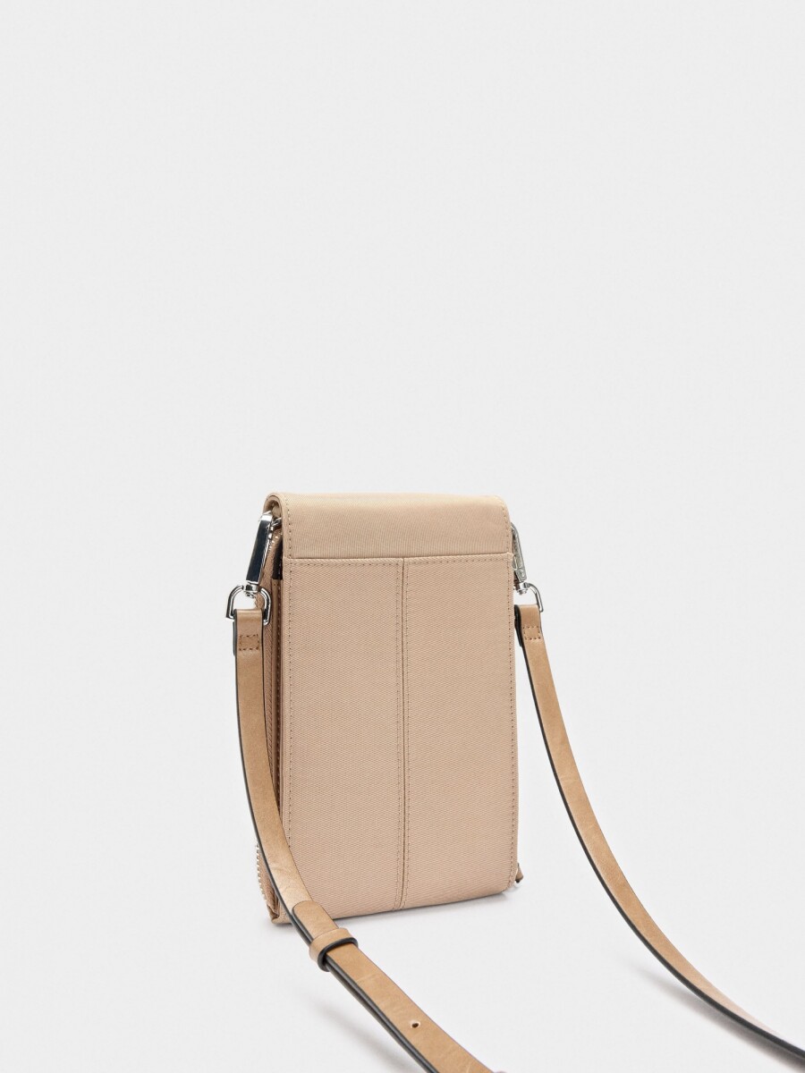 Bolso Para Móvil Efecto Nylon taupe