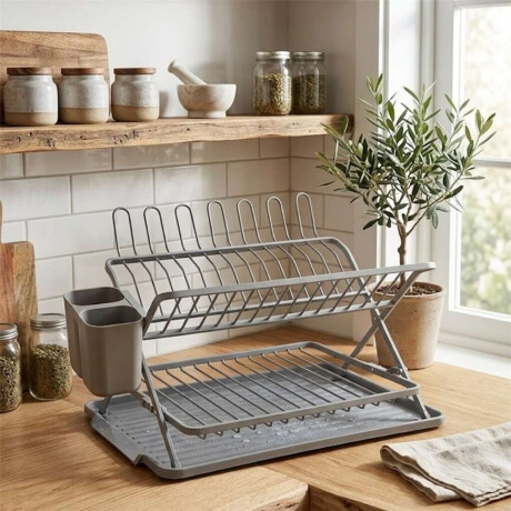 Escurridor Cruz Alum. C/Bandeja 45.3X32X28Cm Gris