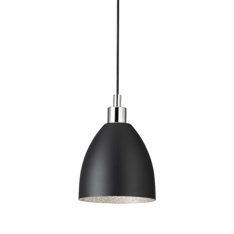 Colgante campana negro/cromo 1XE27 Ø18 MAREPERLA EG3180