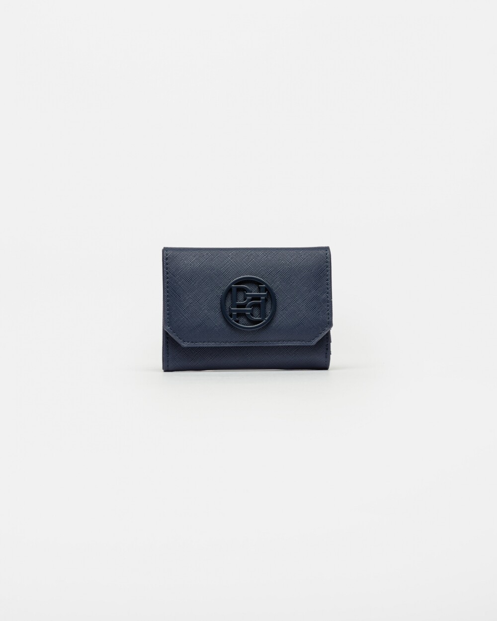 Billetera P&P En Efecto Cuero Saffiano Azul