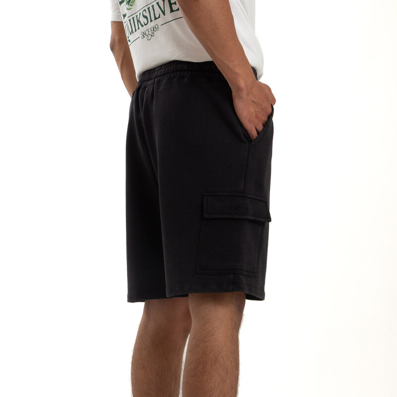 Quiksilver Cargo Shorts Acid Wash Hombre - Negro Negro