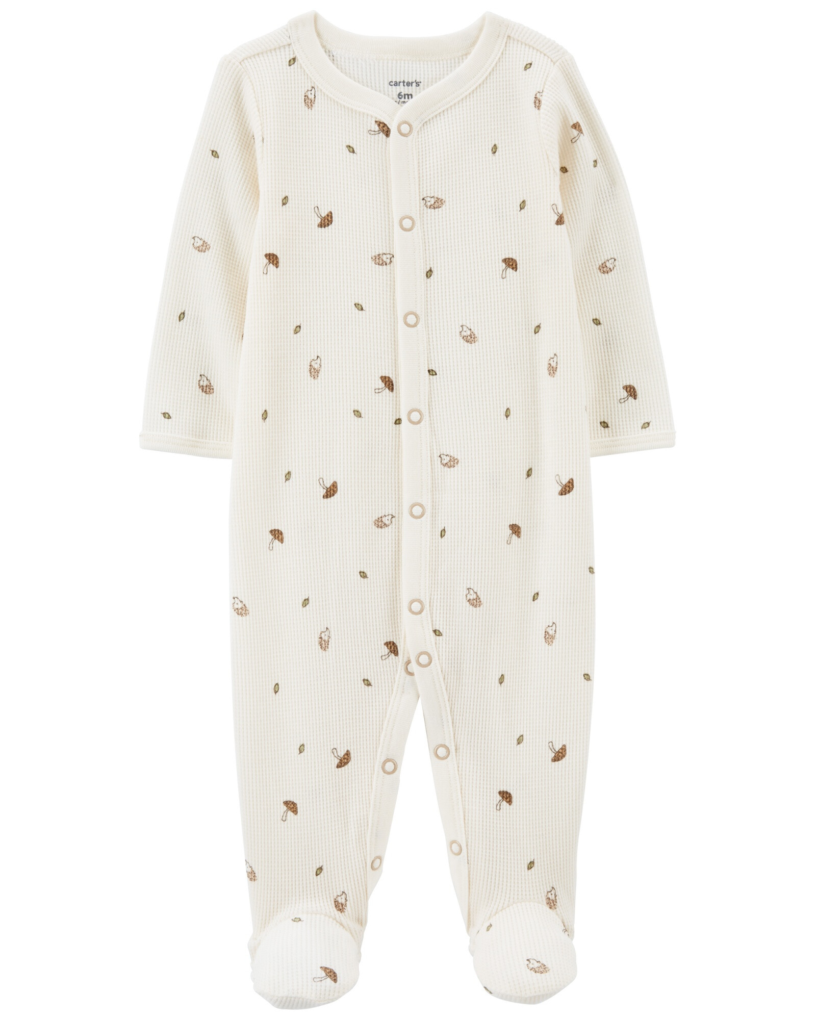 Pijama una pieza de algodón térmico, con pie, diseño setas Pijama una pieza de algodón térmico, con pie, diseño setas