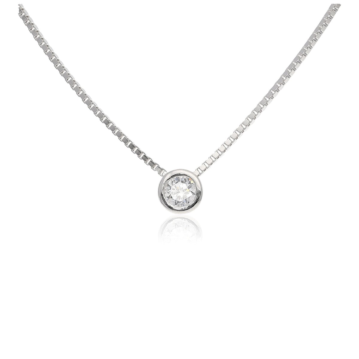 Conjunto de plata 925, PUNTO DE LUZ con diamante de 0.16ct. 