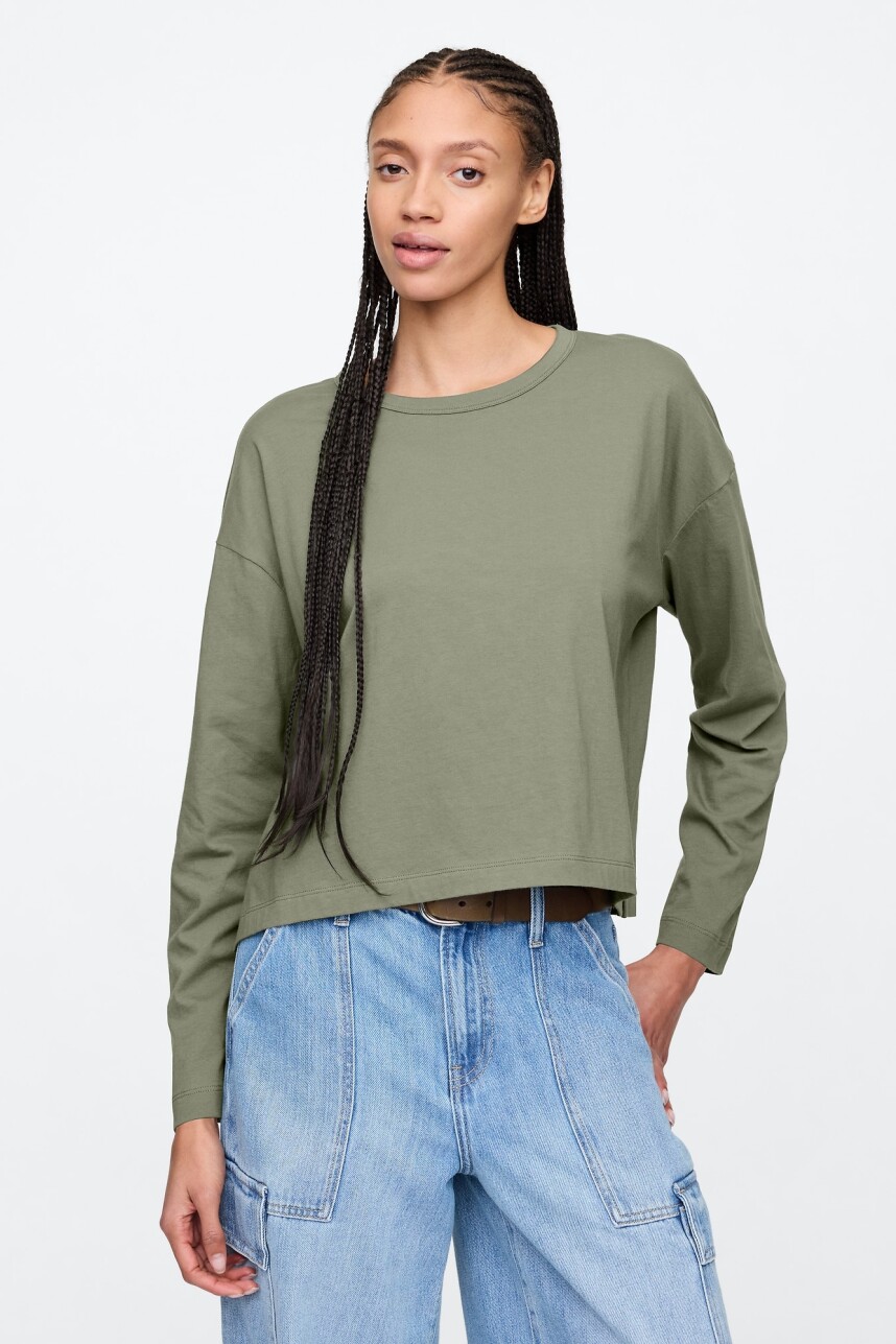 Remera Manga Larga Mujer Mesculen Green