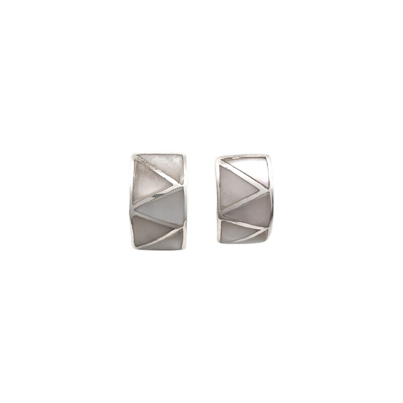 Caravanas Triangulos-Plata 925-Piedra Nacar-CA3337 Conpiedra