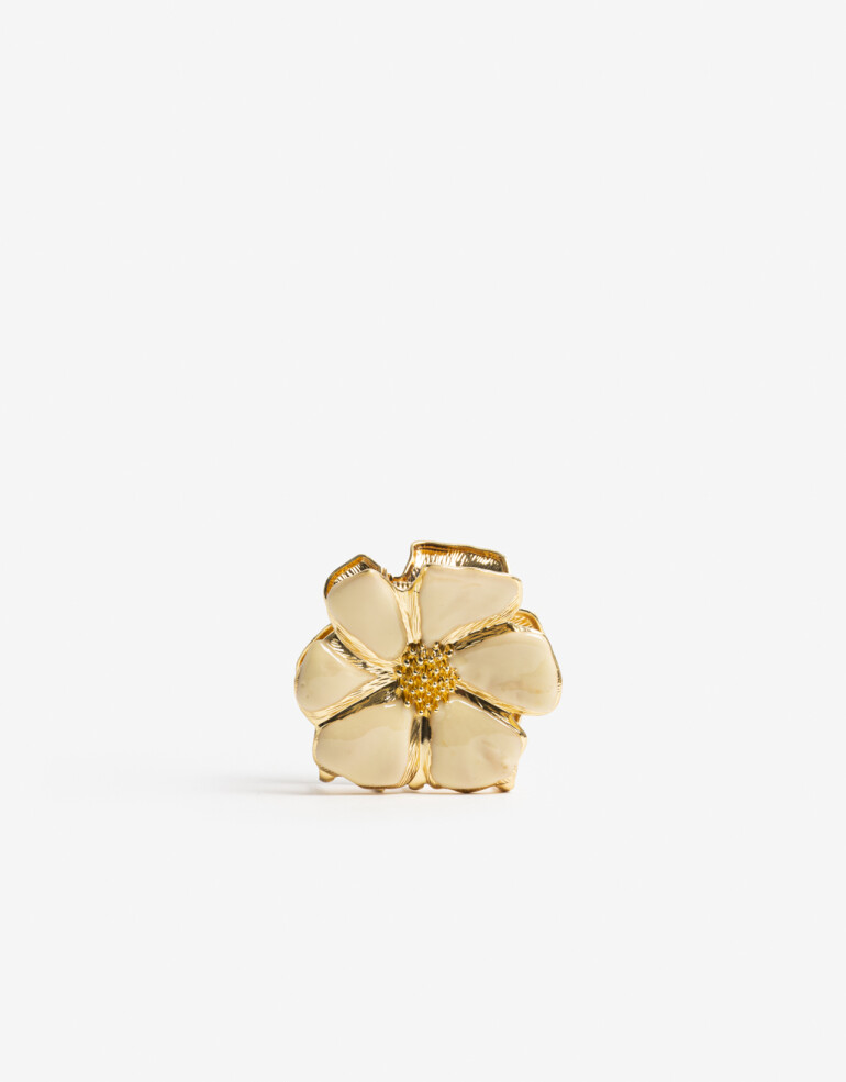Broche Flores Broche Flor De Metal Con Esmalte - Combinacion Bicolor
